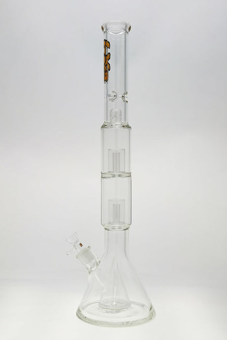 TAG 24" Beaker Bong with Pyramid & Double Froth Showerhead Percolators, 7mm Thick