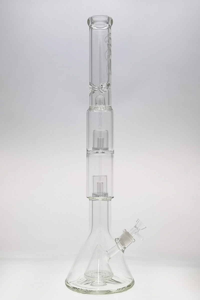 TAG 24" Beaker Bong with Pyramid & Froth Showerhead Percolators, 18MM Female Joint