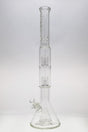 TAG 24" Beaker Bong with Pyramid Double Slit Froth Percolators, 18MM Female Joint, Front View