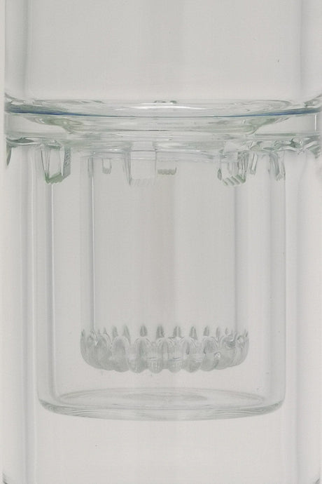 Close-up of TAG Double Honeycomb Bong with Super Slit Showerhead and Light Blue Accents