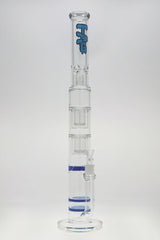 TAG 24.5" tall double honeycomb and showerhead percolator bong with light blue accents