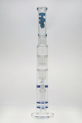 TAG 24.5" tall double honeycomb and showerhead percolator bong with light blue accents