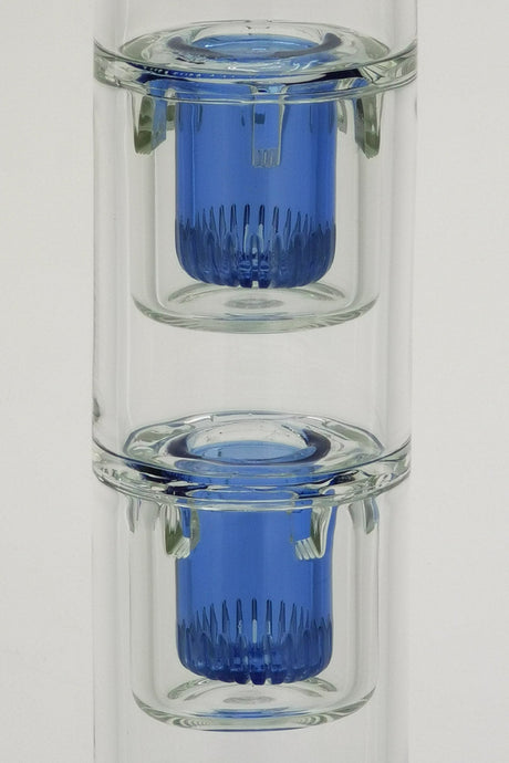TAG Double Honeycomb & Showerhead Percolator Bong Detail - Light Blue Accents