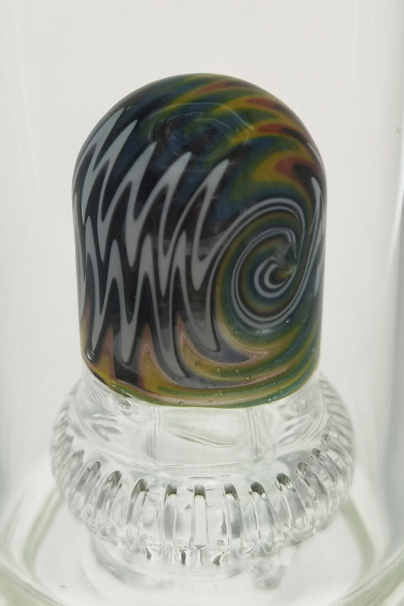 TAG 18MM Female Close-up of Worked Double UFO Percolator with Swirl Design