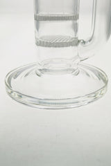 Close-up of TAG 25" bong base with double honeycomb and UFO percs, 50x5MM size, 18MM female joint