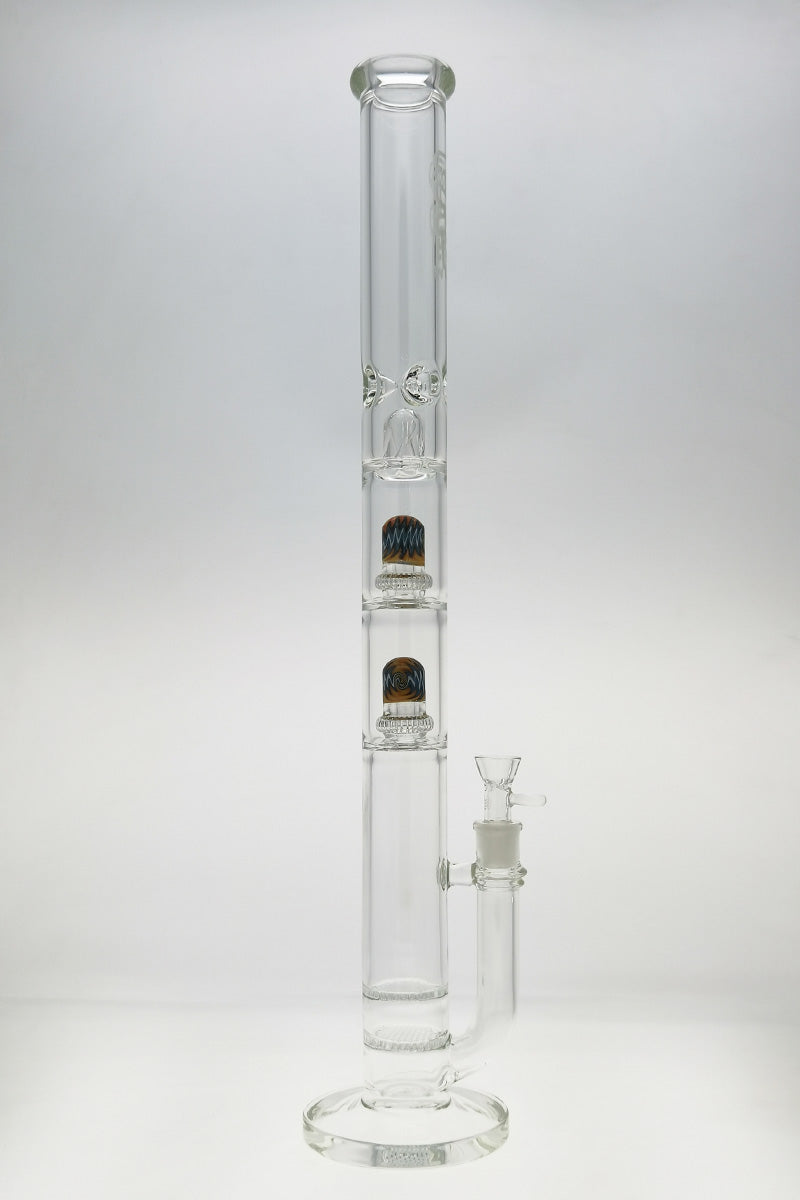 TAG 25" Double Honeycomb to Worked Double UFO Showerhead Bong Front View