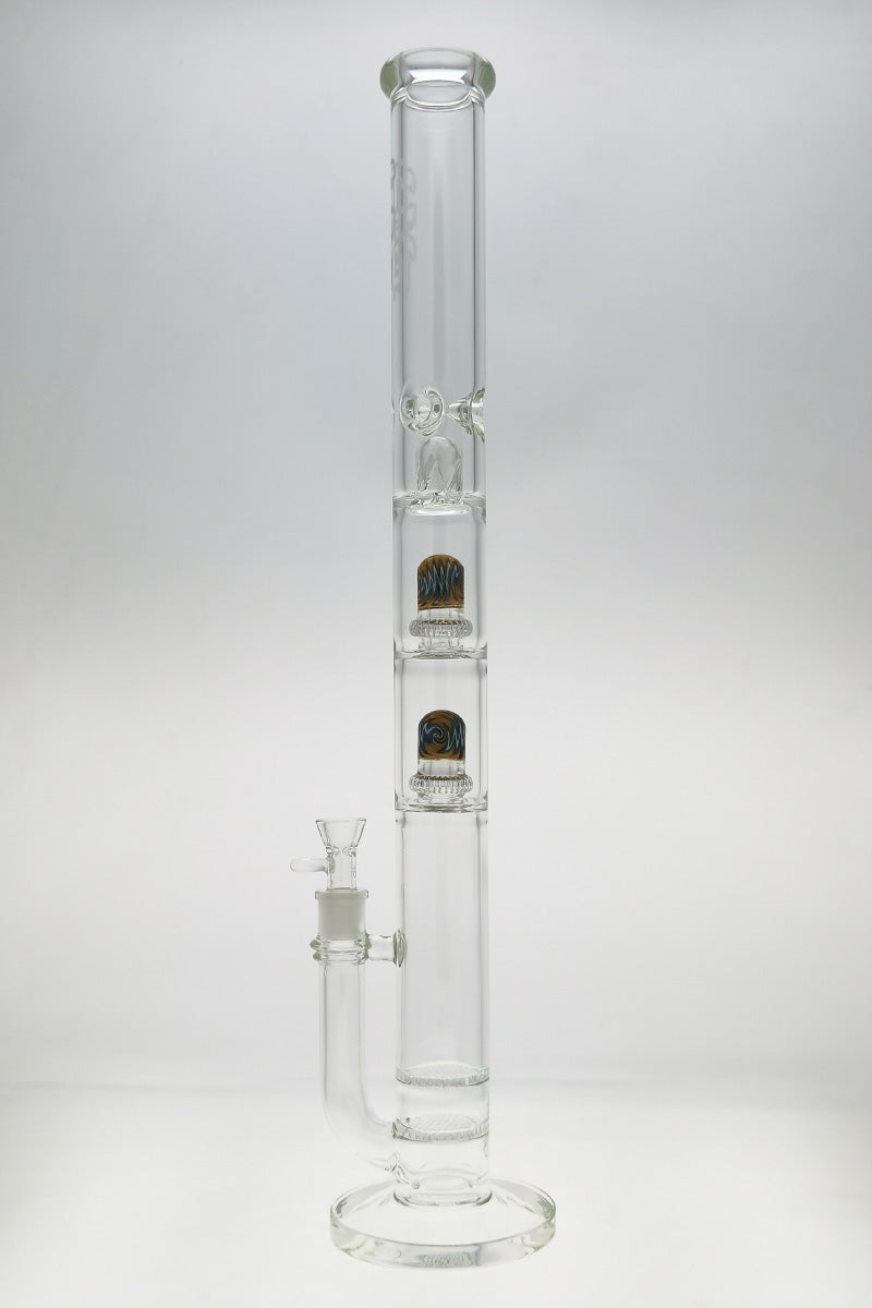 TAG 25" Double Honeycomb to UFO Showerhead Bong Front View on Seamless White