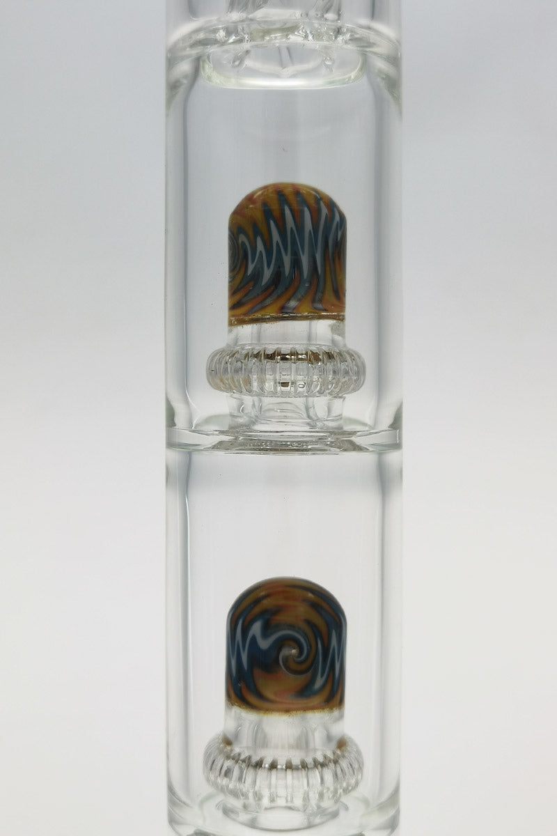 TAG 25" Bong with Double Honeycomb & Worked Double UFO Percolators, 50x5MM, Front View