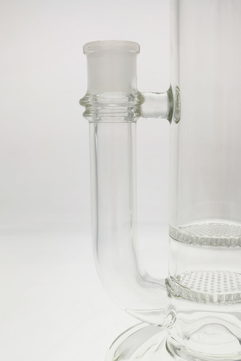 Close-up of TAG 25" Double Honeycomb to UFO Showerhead Bong with 18MM Female Joint