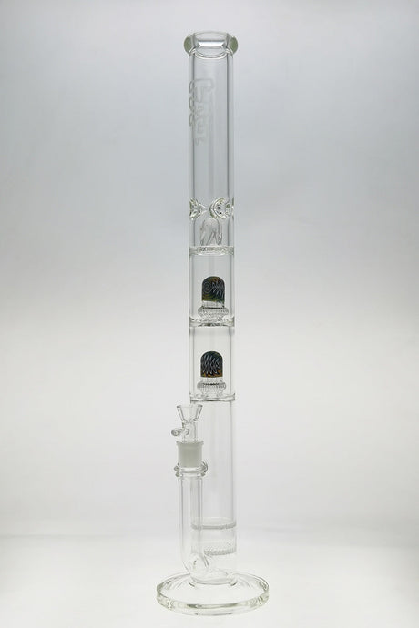 TAG 25" Bong with Double Honeycomb & UFO Showerhead Percolators, Front View on White Background