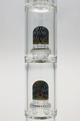 TAG 25" Bong with Double Honeycomb & Worked UFO Percolators, 50x5MM Clear Glass, Front View