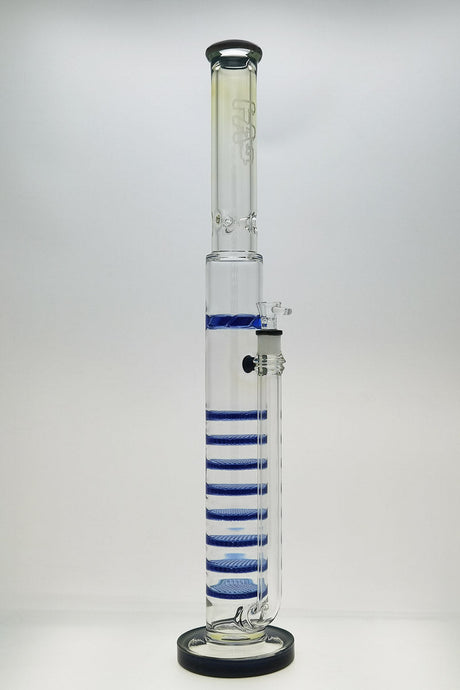 TAG 27" Bong with Octuple Honeycomb, Spinning Splash Guard, Blue Accents, Front View