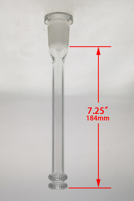 TAG 7.25" Closed End Double UFO Downstem, Clear Quartz, Front View on White Background