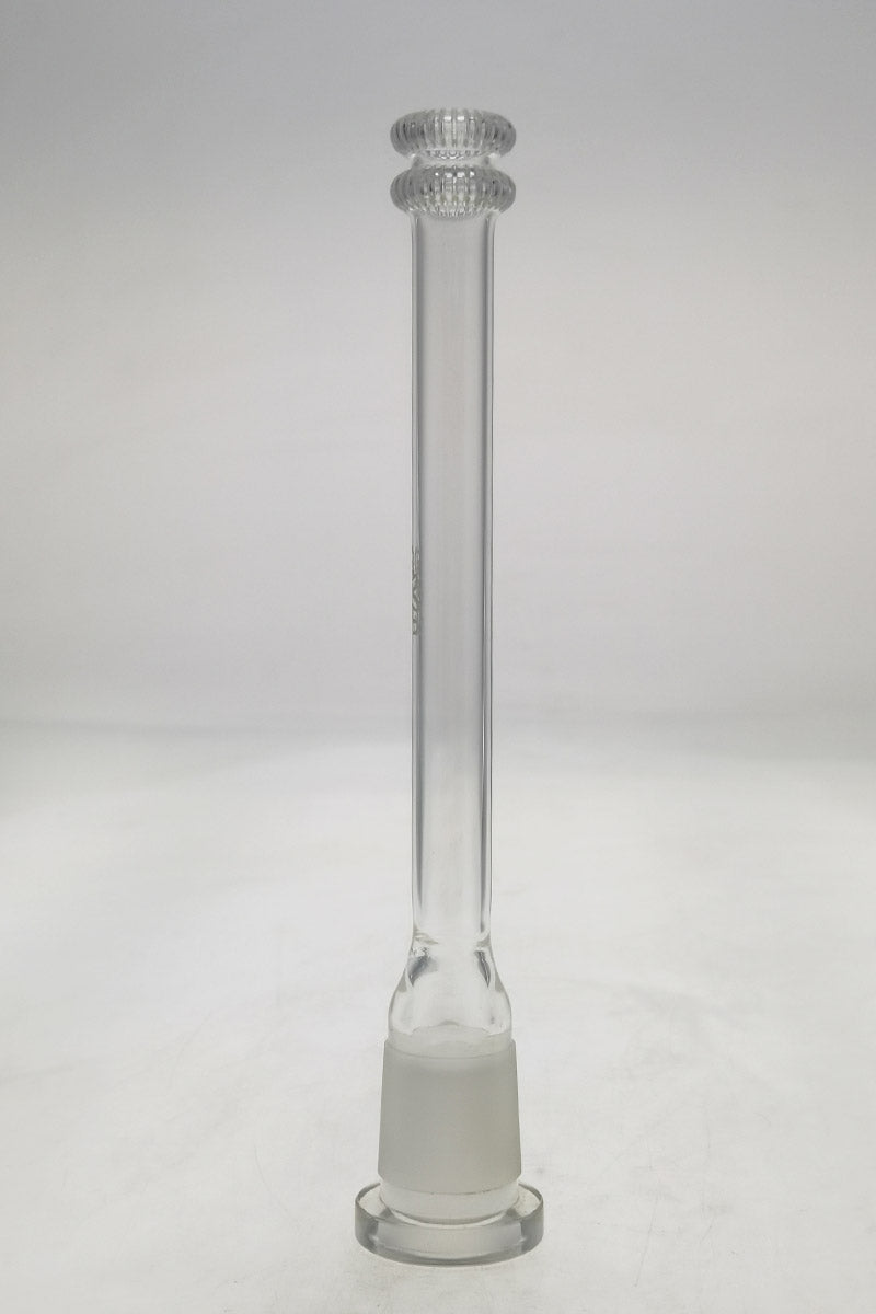 TAG Quartz Closed End Double UFO Downstem for Bongs, 28mm to 18mm Female Joint - Front View