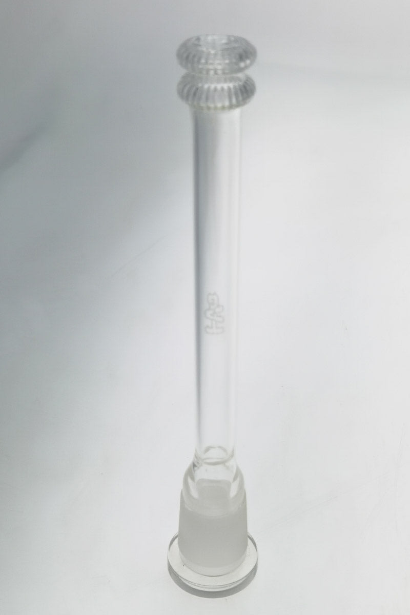 TAG Quartz Closed End Double UFO Downstem for Bongs, 28mm to 18mm, Front View