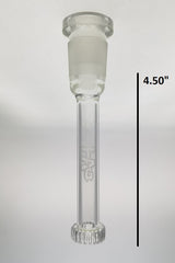 TAG 4.5" Closed End Single UFO Downstem by Thick Ass Glass, Clear with Sandblasted Logo