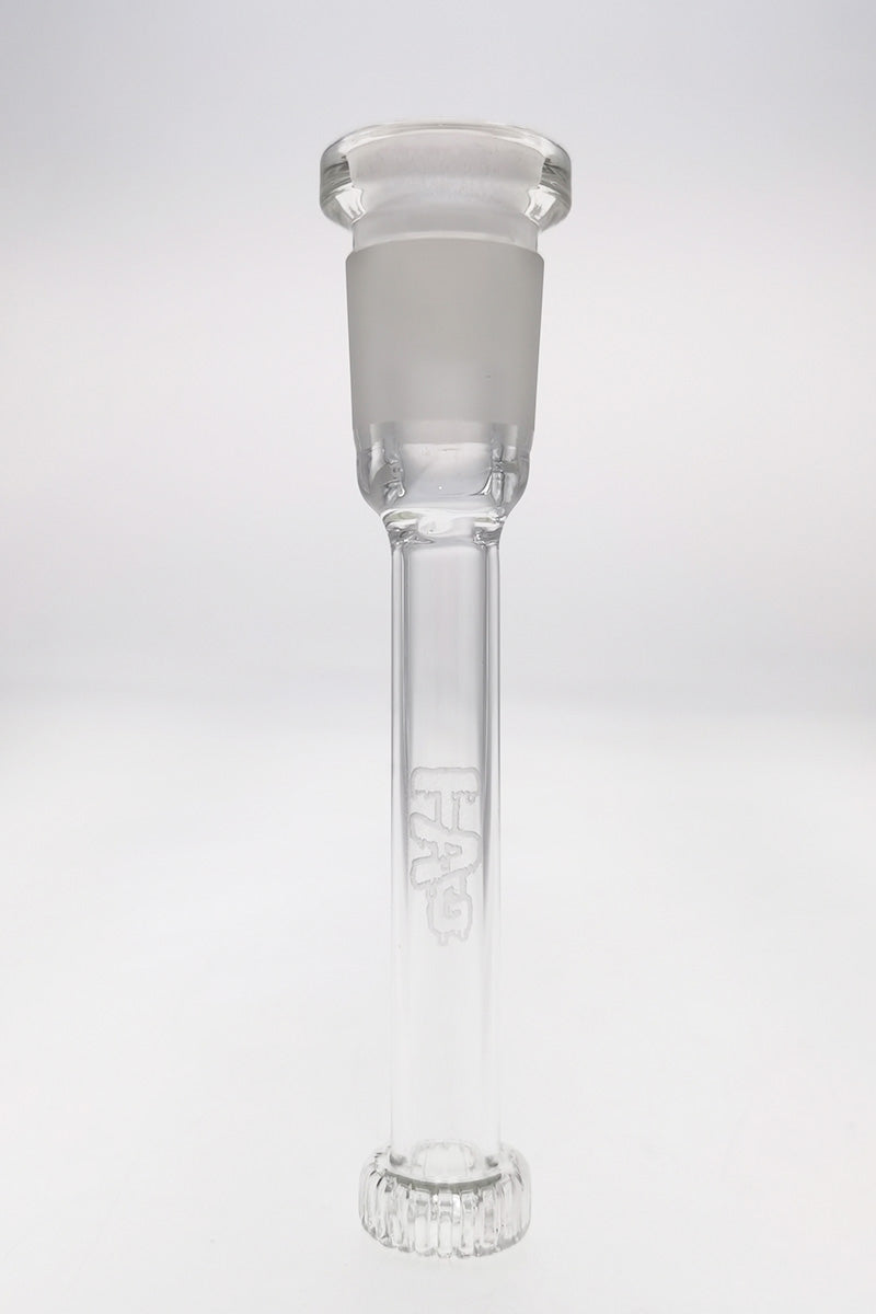 TAG 28/18MM Closed End Single UFO Downstem by Thick Ass Glass, Front View on White