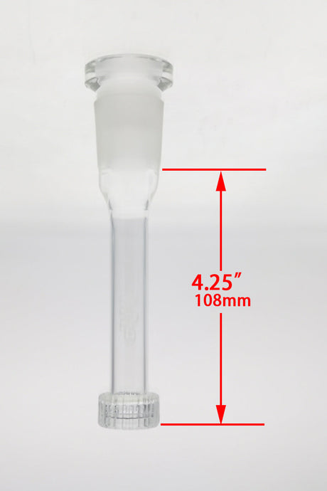TAG 4.25" Matrix Downstem by Thick Ass Glass, Clear with Laser Engraved Logo, Front View