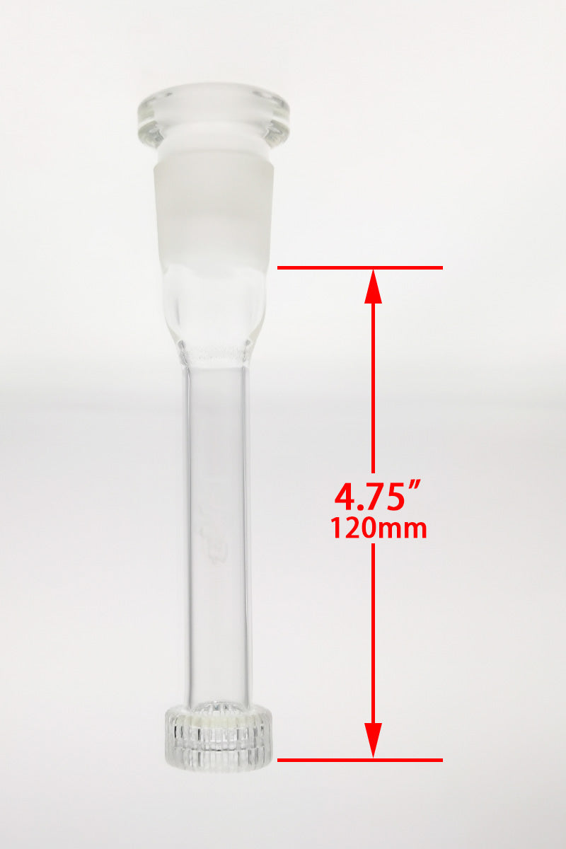 TAG 28/18MM Matrix Downstem by Thick Ass Glass, Front View, 4.75" Precision Cut for Bongs