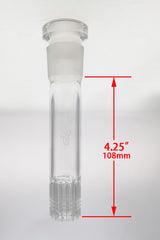 TAG 4.25" Clear Glass Downstem with 12-Arm Tree Percolator for Bongs - Front View