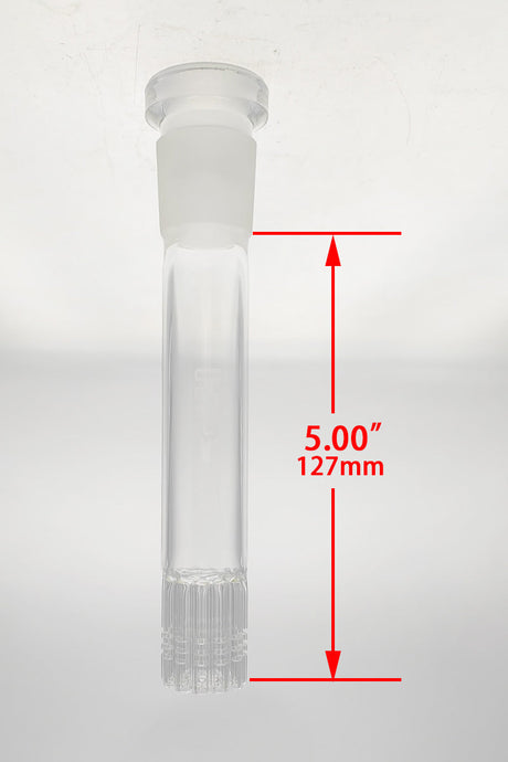 TAG 5-inch Clear Quartz 12-Arm Tree Downstem for Bongs, Front View on White Background