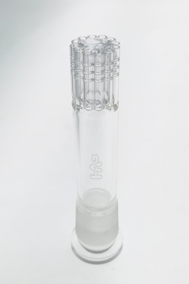 TAG 5.75" 12-Arm Tree Quartz Downstem for Bongs, 28mm to 18mm Female Joint - Front View