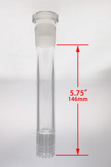 TAG 12-Arm Tree Quartz Downstem for Bongs, 5.75" Length, 18-19mm Female Joint, Front View