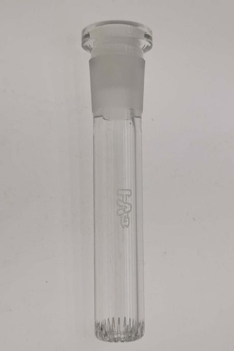 TAG 28mm to 18mm Super Slit Showerhead Downstem for Bongs - Clear Glass Front View