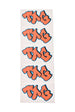 TAG Graffiti Orange Label Stickers 5-Pack on White Background, Vertical View