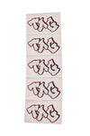 TAG branded 5-pack graffiti label stickers in white with red outline, front view