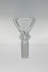 TAG 10MM Male 3 Pinch Screen Slide with Handle for Bongs, Front View on Seamless White