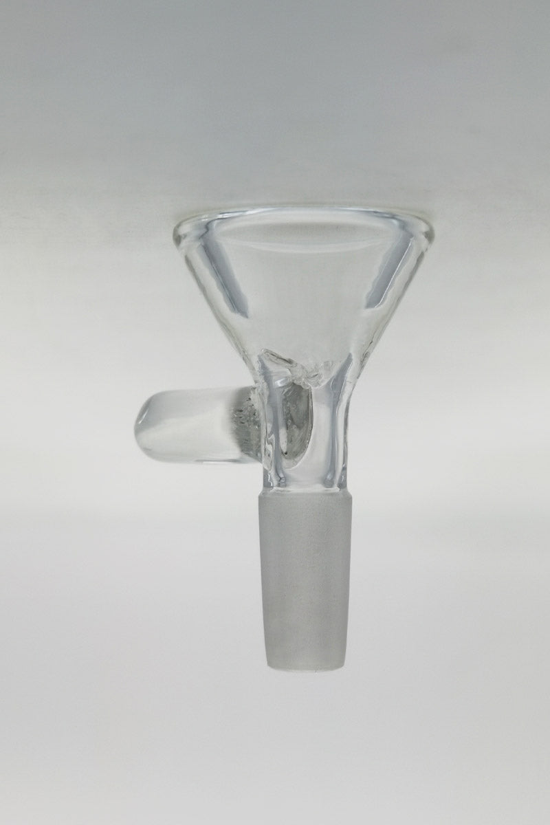 Thick Ass Glass 10MM Male 3 Pinch Screen Slide with Handle for Bongs, Front View