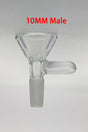 TAG 10MM Male 3 Pinch Screen Slide with Handle for Bongs, Front View on Seamless White Background