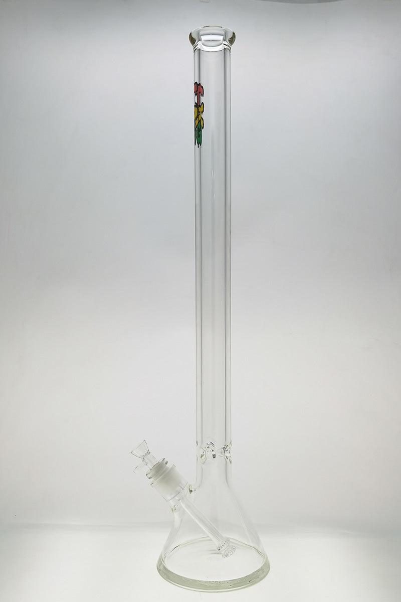 TAG 30" Rasta Beaker Bong 50x9MM with Heavy Wall Glass and 28/18MM Downstem - Front View