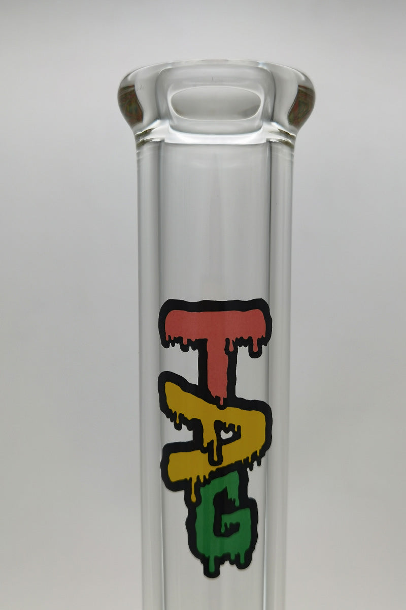 TAG 30" Rasta Beaker Bong with Heavy Wall Thickness - Close-up Side View