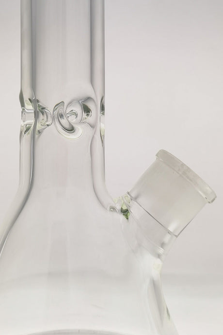 TAG 30" Beaker Bong close-up, 50x9MM with Rasta accents, 28/18MM Downstem, heavy wall glass