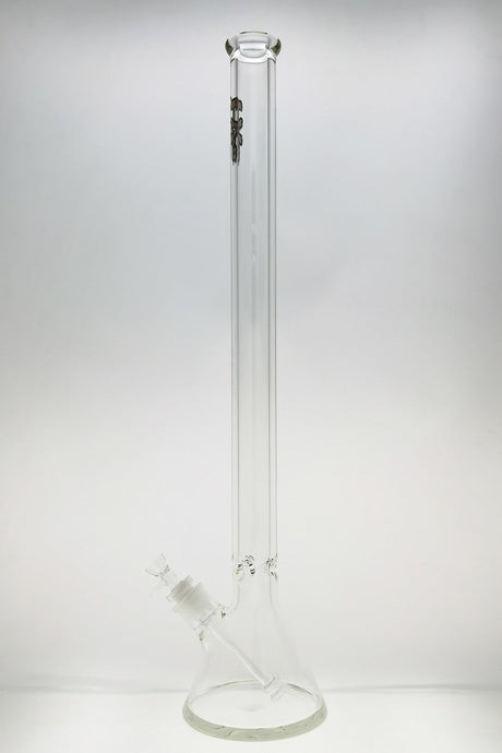 TAG 30" Beaker Bong in Rasta colors with 50x9MM heavy wall glass, front view on white background