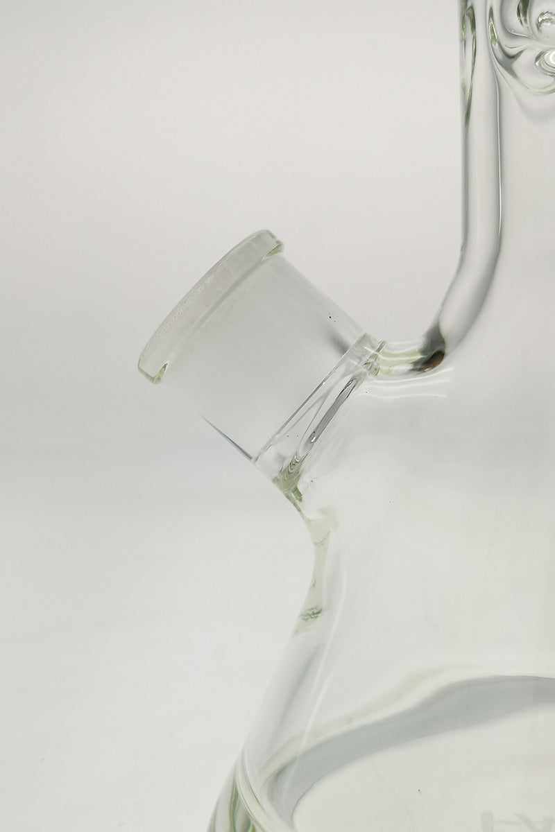Close-up of TAG 30" Beaker Bong 50x9MM Rasta downstem in Borosilicate Glass