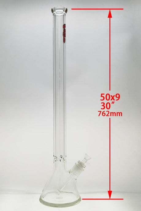 TAG 30" Rasta Beaker Bong with Heavy 9mm Wall and 28/18MM Downstem, Front View