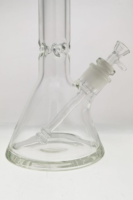 Thick Ass Glass 30" Rasta Beaker Bong, 9MM Borosilicate, Clear with 28/18MM Downstem, Front View
