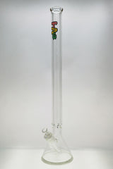 TAG 30" Beaker Bong with Rasta Label, 50x9MM, Front View on White Background