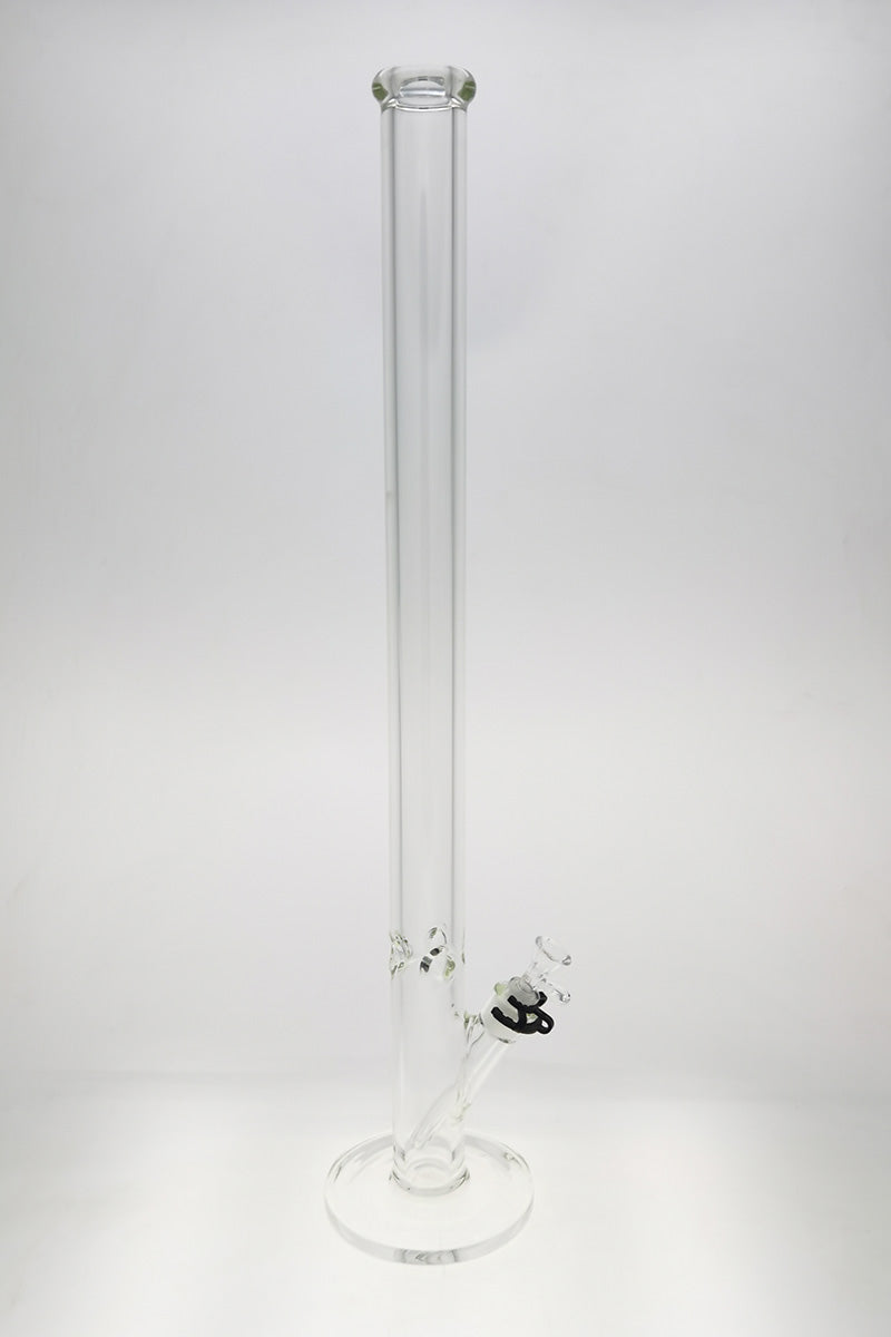 TAG 30" Straight Tube Bong with 50x9MM thickness and 18/14MM Downstem, front view on white
