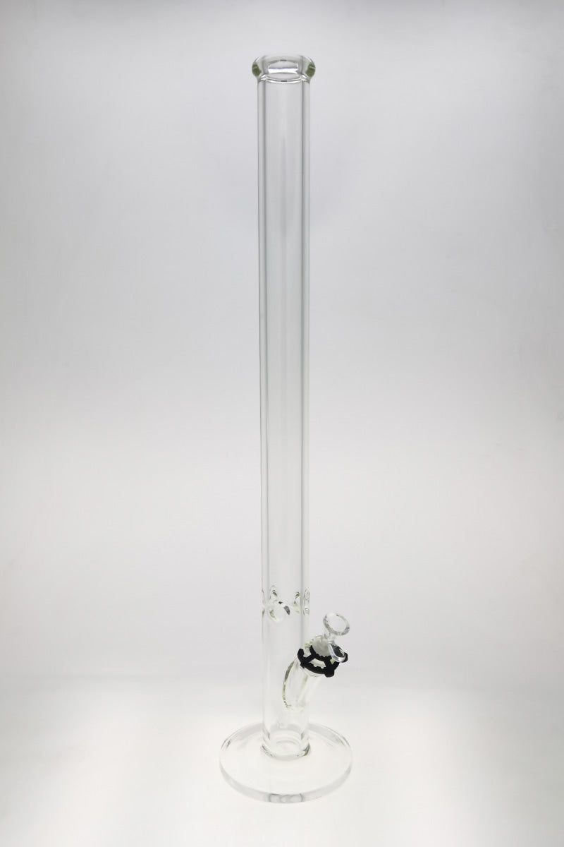 TAG 30" Straight Tube Bong 50x9MM with 18/14MM Downstem, Front View on White Background