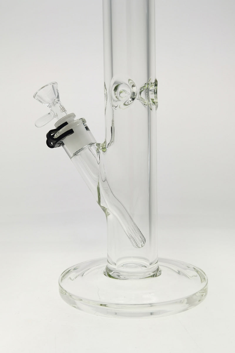 TAG 30" Straight Tube Bong with 18/14MM Downstem, 9MM Thick Glass, Front View on White