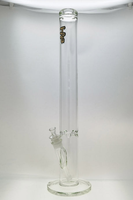 TAG 30" Straight Tube Bong, 80x7MM, Clear with Wavy Gold Label, Front View
