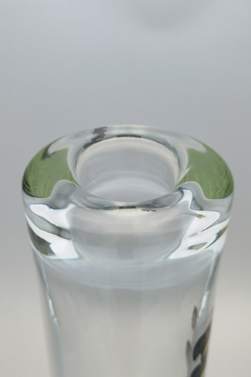 Close-up of TAG 30" Straight Tube Top with 28mm Female Joint, Thick 7mm Glass