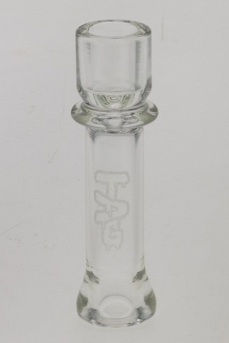 TAG 3.25" Chillum Hand Pipe - Clear with Wavy Engraved Logo - Front View