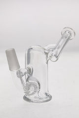 TAG 3.25" Fixed Showerhead Pocket Rig by Thick Ass Glass, 25x4MM with 10MM Male Joint, Side View