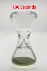 TAG 3.5" Hour Glass with Glow in the Dark Sand, 100 Seconds Timer, Wavy Laser Logo - Front View