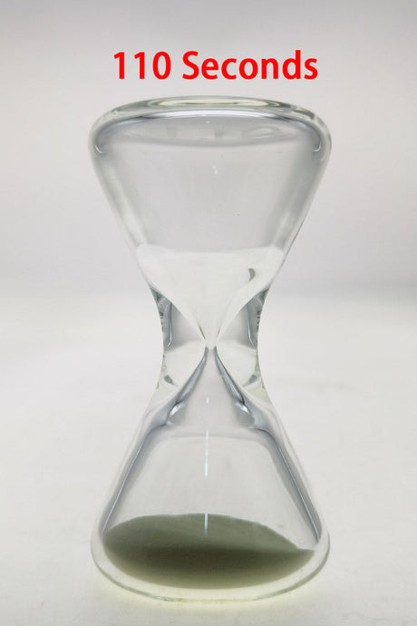 TAG 3.5" Hourglass with Glow in the Dark Sand, 110 Seconds, Front View